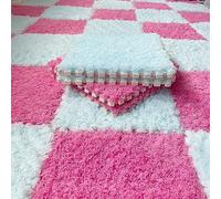 Tapete Entrelazado Resistente Al Desgaste De 12 X 12 Pulgadas, 100 Piezas - 100 Pies Cuadrados. Losetas De Alfombra De Espuma De Rompecabezas De Felpa Antideslizantes, Protección Del Piso (Color: Azu