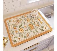 Tapete escurridor absorbente con respaldo de goma, tapete de secado de platos, cafetera de secado rápido, fácil de limpiar, almohadilla protectora de encimera de cocina (50 x 40 cm, estilo 6)