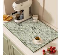 Tapete escurridor absorbente con respaldo de goma, tapete de secado de platos, cafetera de secado rápido, fácil de limpiar, almohadilla protectora de encimera de cocina (80 x 50 cm, estilo 2)