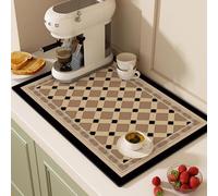 Tapete escurridor absorbente con respaldo de goma, tapete de secado de platos, cafetera de secado rápido, fácil de limpiar, almohadilla protectora de encimera de cocina (50 x 30 cm, estilo 3)
