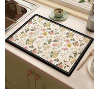 Tapete escurridor absorbente con respaldo de goma, tapete de secado de platos, cafetera de secado rápido, fácil de limpiar, almohadilla protectora de encimera de cocina (50 x 30 cm, estilo 4)