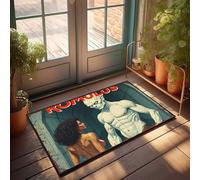 Tapete exterior para puerta de entrada Romulus: The Mythical Encounter Between Mortal And Divine Felpudo Emo Room Decor Retro (65 x 90 cm)