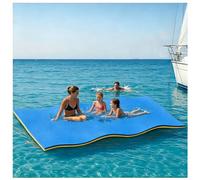 Tapete Flotante De Agua para Adultos, Playa, Lago, Tamaño Grande, 3 Capas, Resistente A Los Desgarros, Espuma XPE, Flotador De Bronceado, Isla Flotador,Azul,170X60x3.3cm