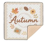 Tapete grande antideslizante para bebés con postal dorado otoñal para piso, tapete ligero para gatear, para recién nacidos, bebés y niños pequeños, 50 x 50 pulgadas