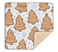Tapete grande antideslizante para gimnasio y actividades para bebés de una sola pieza, diseño de galletas de jengibre, árbol de Navidad, tapete para jugar boca abajo, para recién nacidos, bebés, niños