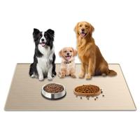 Tapete grande para comida de mascotas de 40 x 30 pulgadas, tapete de silicona súper grueso de 1.5 mm para alimentos y agua, tapetes antideslizantes para alimentación de mascotas para suelos, tapete