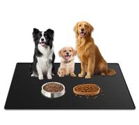 Tapete grande para comida de mascotas de 40 x 30 pulgadas, tapete de silicona súper grueso de 1.5 mm para alimentos y agua, tapetes antideslizantes para alimentación de mascotas para suelos, tapete