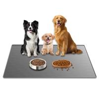 Tapete grande para comida de mascotas de 40 x 30 pulgadas, tapete de silicona súper grueso de 1.5 mm para alimentos y agua, tapetes antideslizantes para alimentación de mascotas para suelos, tapete