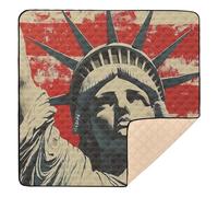 Tapete grande y elegante con bandera americana del Día de los Presidentes de Estados Unidos, para interiores y exteriores, ligero, para jugar boca abajo, para bebés pequeños, 50 x 50 pulgadas