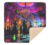 Tapete grande y resistente para juegos de Halloween, para baile de máscaras, para interiores y exteriores, impermeable, tapete de actividades para bebés y niños pequeños, 50 x 50 pulgadas