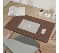 Tapete impermeable de escritorio de oficina, protector de mesa para laptop, tapete de escritura para juegos, alfombrilla de mouse con protector de bordes para decoración del hogar, 90 x 45 cm, marrón