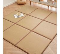 Tapete japonés plegable - Colchón tradicional de ratán transpirable, tapete antideslizante para sala de estar y dormitorio, 195 x 260 cm (patrón C) - Comodidad y estilo