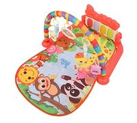 Tapete musical para bebés con piano, animales del bosque, sonajeros, tela suave para desarrollo sensorial y coordinación mano-ojo, color multicolor