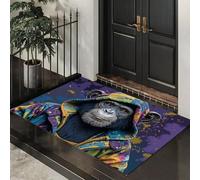 Tapete Naranja-Púrpura Gorila Salpicado De Tinta Puerta Felpudo De Entrada Exterior Atrapar Suciedad Alfombra Estilo Grafiti Callejero Para Interior Jardines Cocina Pasillo Trasera Delantera,40X60Cm