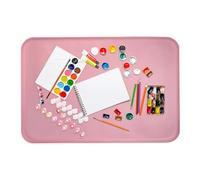 Tapete Para Actividades Artísticas Lavable: Almohadilla De Pintura Artesanal De Silicona De 61x40 Cm, Bandeja Para Proyectos De Bricolaje Con Borde Elevado, Tapete Artesanal Reutilizable Para Dibujar,