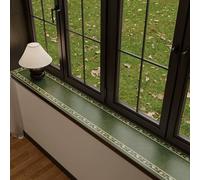 Tapete para Alféizar de Ventana Alfombrilla Retro para Alféizar de Ventana de Piel Sintética, Protector de Alféizar Impermeable a Medida, Hogar Comercial(Green,30x10in(76x25cm))