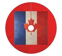 Tapete para árbol de Navidad con la bandera de Francia y Canadá, divertida falda roja de 36 pulgadas, decoración divertida para la familia, vacaciones de Navidad