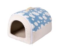 Tapete para cama de perro 2 en 1, casa de cama para perros para interiores, tienda de campaña cerrada para mascotas con asa, refugio plegable para mascotas, nido portátil para cachorros, cueva para