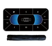 tapete para Cartas, Tapete de póquer Texas Hold'em for hasta 6 Jugadores, diseño tapete Mesa con Bolsa Almacenamiento for Juegos(Black 10 Players,1.2 x 0.6 M)