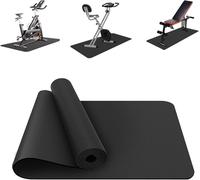 Tapete para cinta de correr, tapete para equipo de ejercicio, tapete protector resistente para debajo de la bicicleta estacionaria, bicicleta giratoria, equipo de fitness, 120 cm x 60 cm, color negro