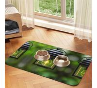 Tapete para comida de mascotas, absorbente, antideslizante, de piel sintética, para perros, gatos, mascotas, cuenco individual