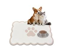 Tapete para cuenco de perro, 60 x 40 cm, súper absorbente, tapete de comida para gatos con parte inferior de goma antideslizante, se limpia con un paño y de secado rápido, alfombrilla de alimentación