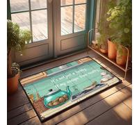 Tapete para exteriores Escape Into Comfort: un acogedor tapete de bienvenida para retiro de cocina, tapete de bienvenida antideslizante para interiores (65 x 90 cm)
