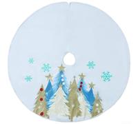 Tapete para falda de árbol de Navidad con patrón de copo de nieve para decoración festiva y acento de temporada para el hogar en varios tamaños (blanco, 90 cm)