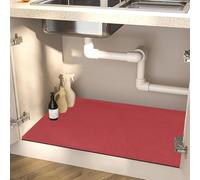 Tapete para fregadero de cocina súper absorbente de 50 x 80 cm, de secado rápido, antideslizante, resistente a las manchas, protector debajo del fregadero (rojo) - Ideal para uso doméstico y cocina