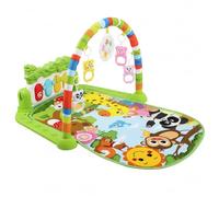 Tapete para jugar Baby Tummy Time | Tapete para jugar Baby Tummy Time y piano, actividad temática verde con teclas de piano de delfines para bebés de 0 a 12 meses