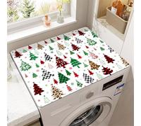 Tapete para Lavadora Y Secadora,áRbol De Navidad Colorido Cubierta Superior para Lavadora,Funda Protectores De Silicona,Lavadoras,Refrigeradores,Cocinas,BañOs,Alfombra (Rojo Verde,50 x50 cm)
