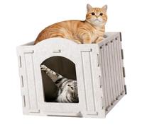 Tapete para mascotas percibido de alta calidad con flecos reforzados, plan de techo plano para gatos saltos, materiales no mortales, casa de gato delgada, fácil reubicación, cama de gato percibida