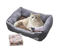 Tapete para perro - Colchón para mascotas para perros, pequeño tapete lavable para dormir, juego de accesorios de felpa, manta de enfriamiento hueso, tumbona para aliviar el estrés, base