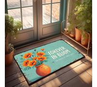 Tapete para porche de otoño Forever In Bloom: abrazando la gracia infinita con amapolas naranjas, decoración de otoño para exteriores (65 x 90 cm)