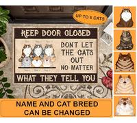 Tapete para Puerta Antideslizante Felpudo De Bienvenida Duradero Alfombra Puerta para Pasillo Interior Cocina 40X60Cm Gato, No Dejes Salir Al Gato