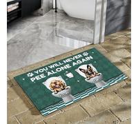 Tapete para Puerta Antideslizante Felpudo De Entrada Divertidos Alfombra De Baño para Entrada Casa Cuarto Trasera Delantera 40X60Cm Nunca Volverás A Orinar Solo. Perro Personalizado