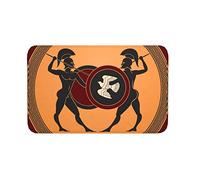 Tapete para Puerta Batalla del Guerrero Griego Antiguo Felpudo De Bienvenida Cómodo Felpudo De Entrada Antideslizante Alfombra Puerta para Pasillo Garajes Jardín 40X60Cm