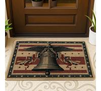 Tapete para puerta de campana, diseño patriótico rústico, águila, estrellas, día de la independencia, rojo, antideslizante, para decoración del hogar, entrada, porche al aire libre, balcón, 29 x 17