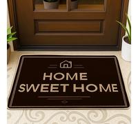 Tapete para puerta de casa, moderno, minimalista, Sweet House N/A, marrón, lavable, perfil bajo, decoración al aire libre para puerta delantera, entrada, patio, 73 x 43 cm