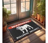 Tapete para puerta de entrada Advertencia: Bulldog Security - Keep Out! Felpudo de bienvenida para puerta delantera, decoración de habitación al aire libre para hombres (40 x 60 cm)