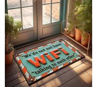 Tapete para puerta de entrada, letrero oxidado, aclara humorísticamente problemas de conectividad WiFi, felpudo de bienvenida, para puerta delantera, decoración de habitación al aire libre para