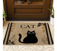 Tapete para puerta de gato, moderno y minimalista con diseño de hojas, rayas, sin goma negra, antideslizante, para casa, oficina, exterior, interior, entrada, decoración, 73 x 43 cm