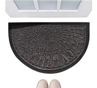Tapete para puerta de interior, 40 x 60 cm, antideslizante, a prueba de polvo, semicircular, de secado rápido, absorbente, lavable, para interiores, para barro, suciedad, huellas de perro, zapatos