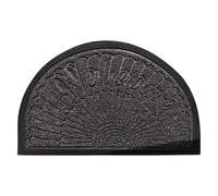 Tapete para puerta de interior, tapete estético de entrada, tapete absorbente semicircular de 15.7 x 23.65 pulgadas, fibras de secado rápido de alta densidad, agarre para aliviar el estrés, solución