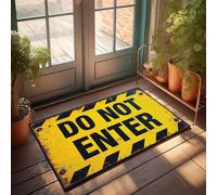 Tapete para puerta de otoño Advertencia: mantener fuera, no entrar en la zona, felpudo para zapatos por puerta Man Cave Accesorios (65 x 90 cm)