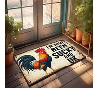 Tapete para puerta de otoño, diseño de gallo con actitud: 'I'Ve Been Sucky And Uk' para zapatos de Door Man Cave Accessories (50 x 80 cm)