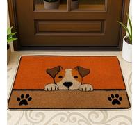 Tapete para puerta de perro, divertido fondo de pata de dibujos animados, color naranja otoño, antideslizante, atrapasuciedad, tapete para casa, oficina, exterior, interior, entrada, decoración, 73 x