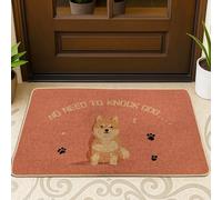 Tapete para puerta de perro, divertido y casual con texto en forma de pata, ninguno de goma marrón, antideslizante, tapete decorativo para casa, oficina, exterior, interior, entrada, decoración, 73 x
