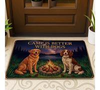 Tapete para puerta de perro, para exteriores, rústico, para hoguera, verano, marrón, goma, antideslizante, para casa, oficina, exterior, interior, entrada, decoración, 73 x 43 cm