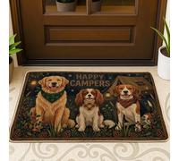 Tapete para puerta de perro, rústico, farol, color azul oscuro, de goma, antideslizante, decorativo, para casa, oficina, exterior, interior, entrada, decoración, 73 x 43 cm